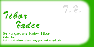 tibor hader business card